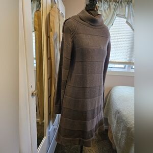 Vintage Burberry Alpaca Silk Knit Dress sz L Pewter orig tags Garment bag